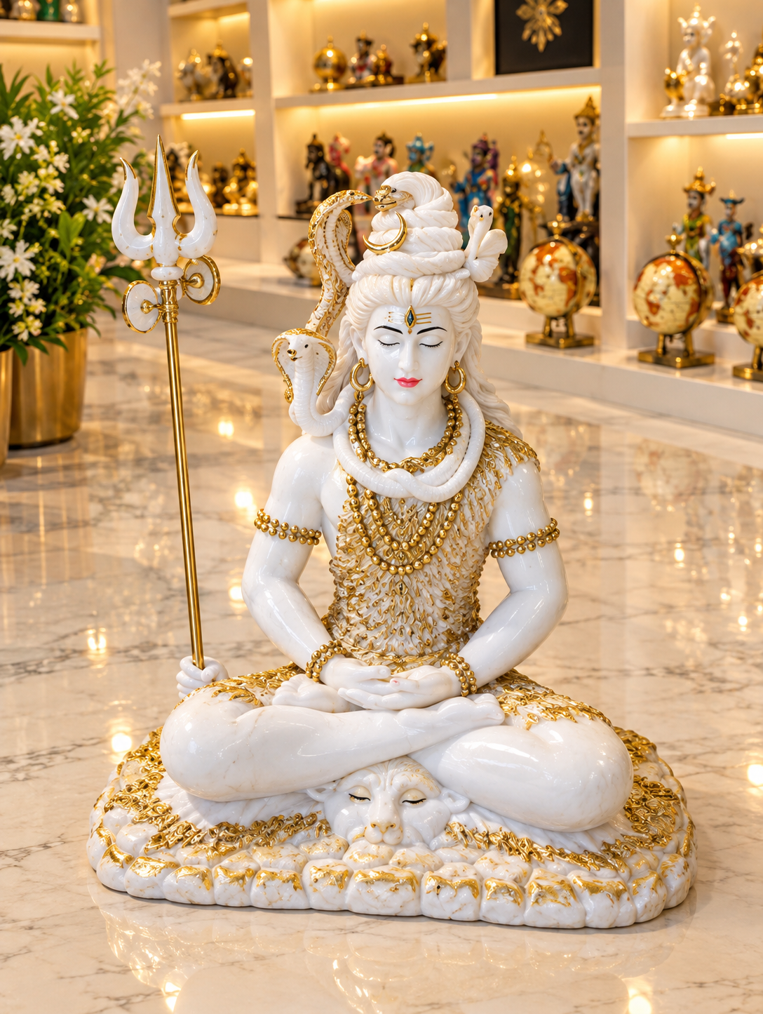 Lord Shiva idol in deep meditation (Dhyan Mudra)
