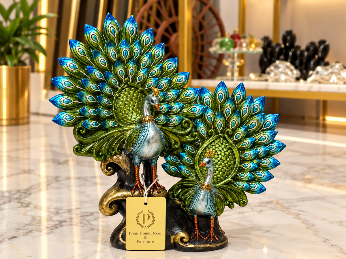 pair of decorative peacock figurines