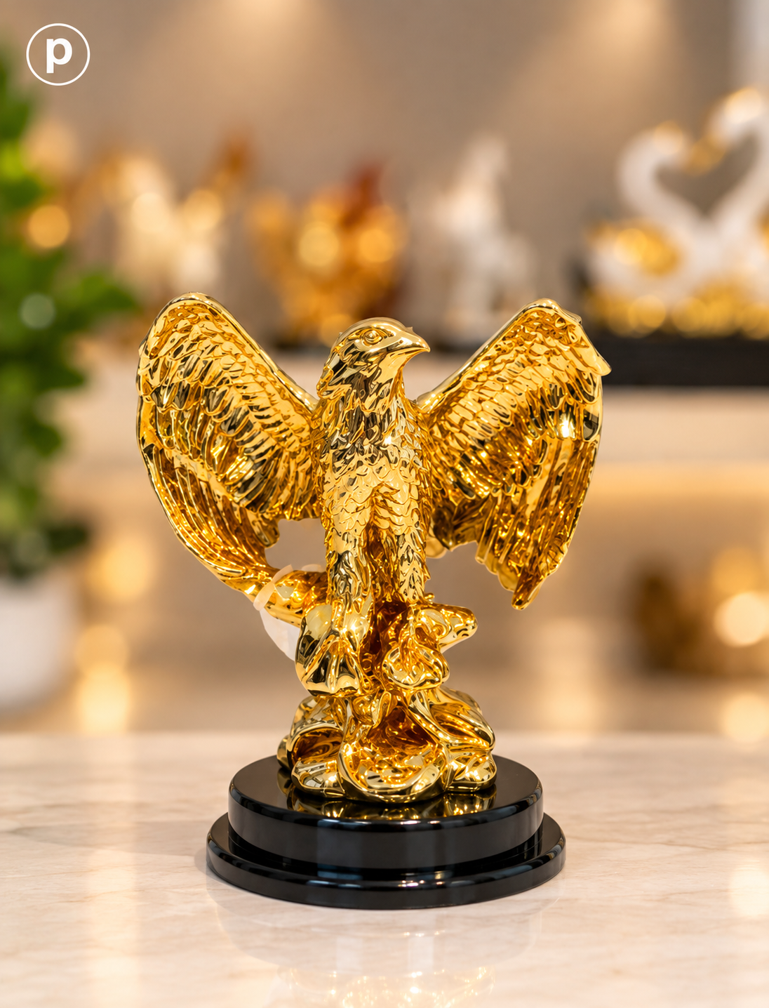 Luxury Electroplated Golden Eagle Majesty Figurine