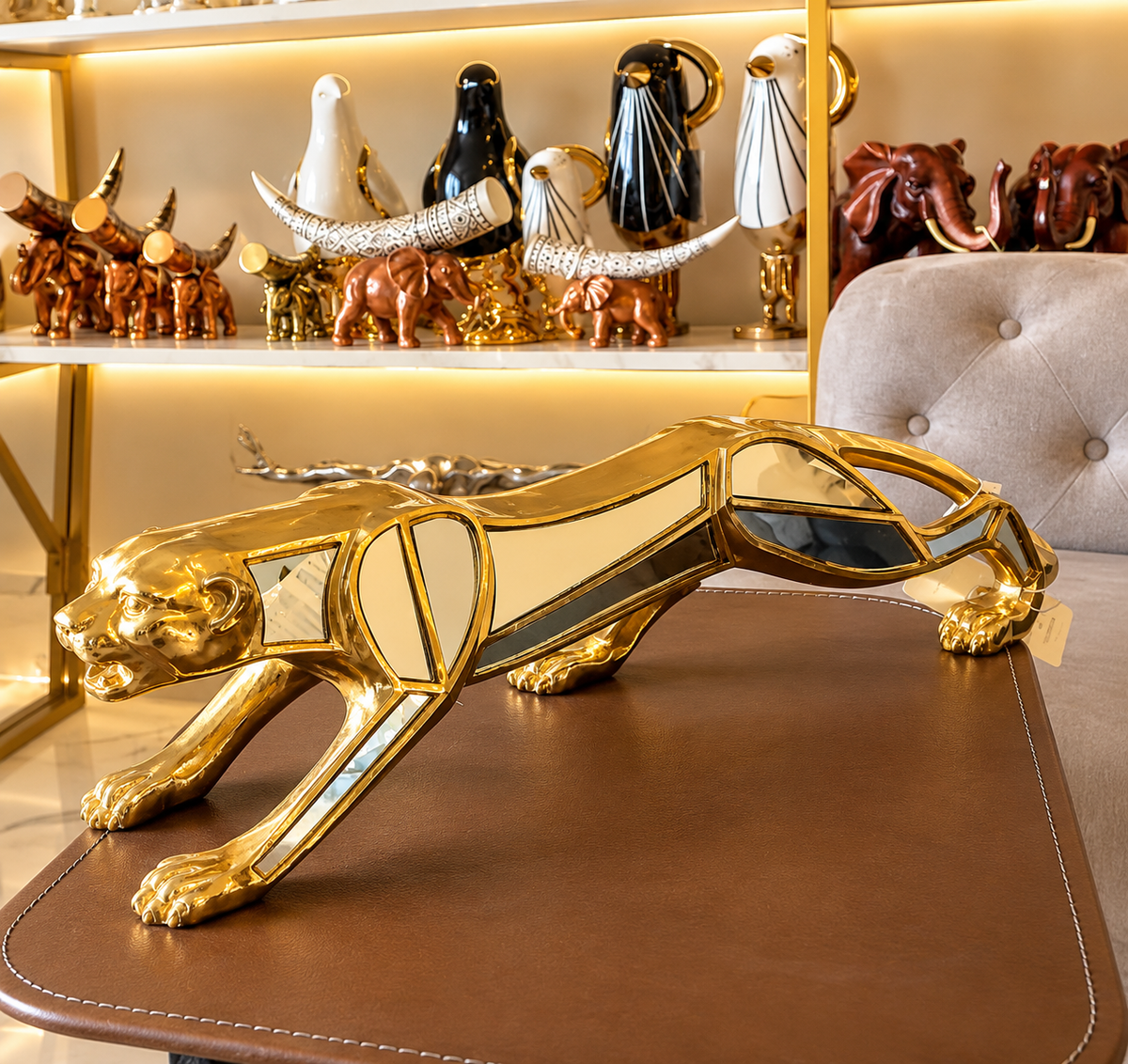 prowling panther sculpture
