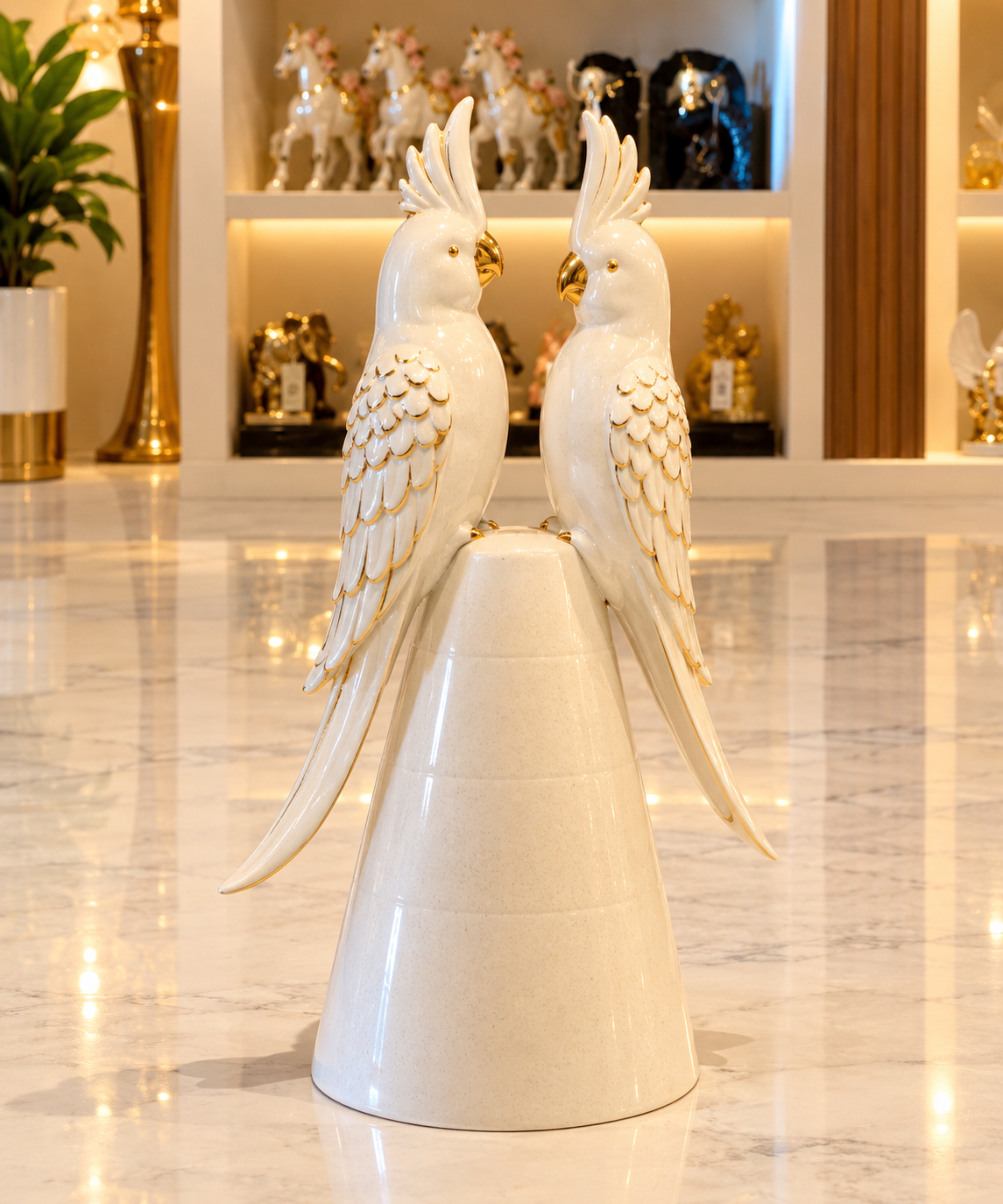 Imperial Cockatoo Sculptural Accent