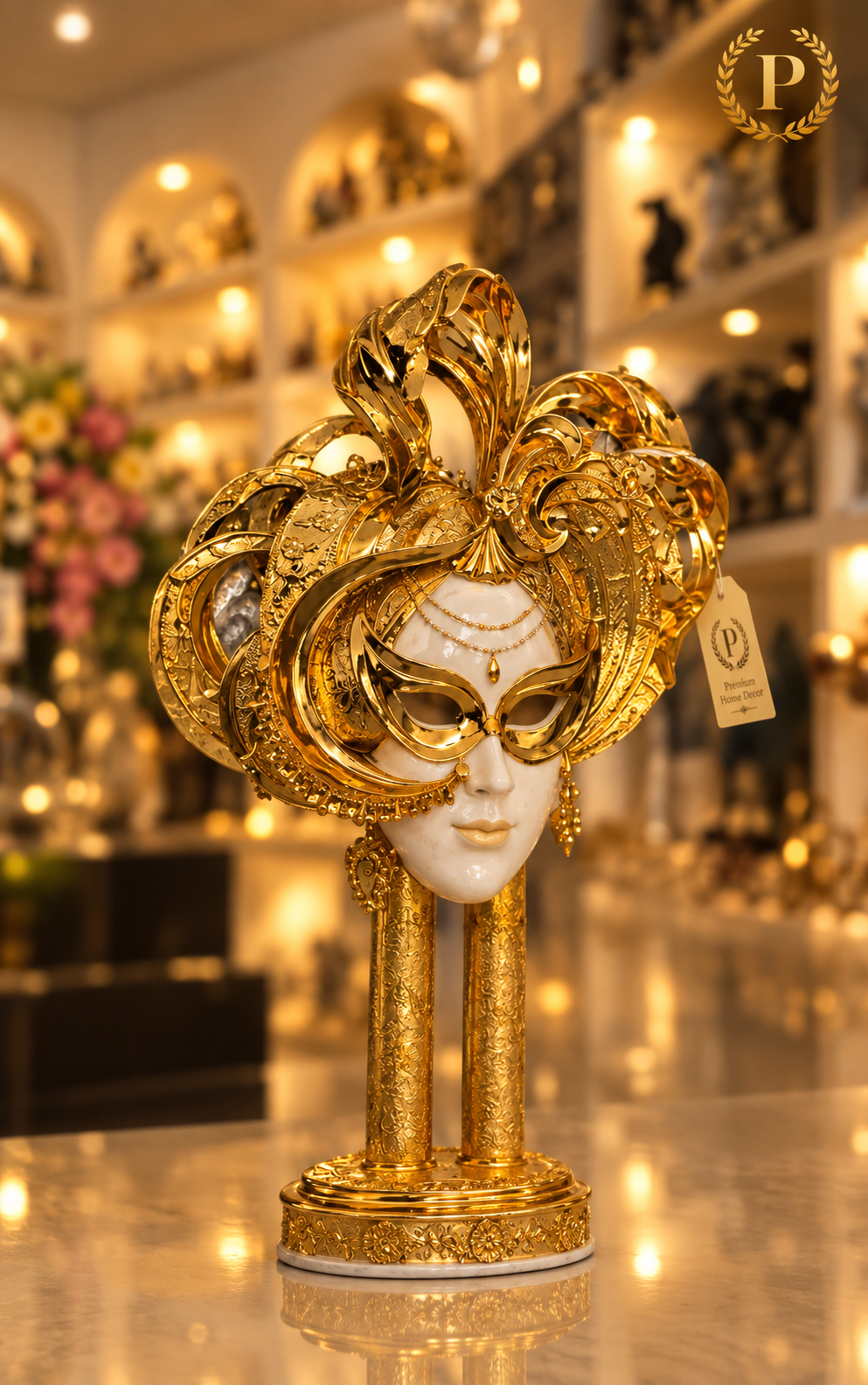 Venetian Masquerade Mask Figurine