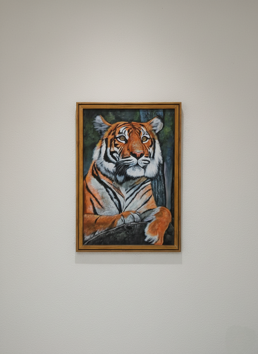 Spirit of the Wild – Handcrafted Tiger Painting on canvas with frame