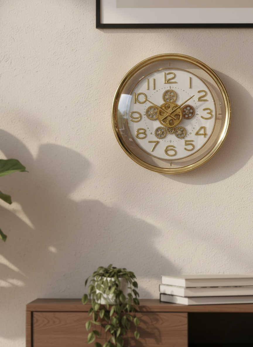 Majestic Mechanism – Gold Finish Wall Clock