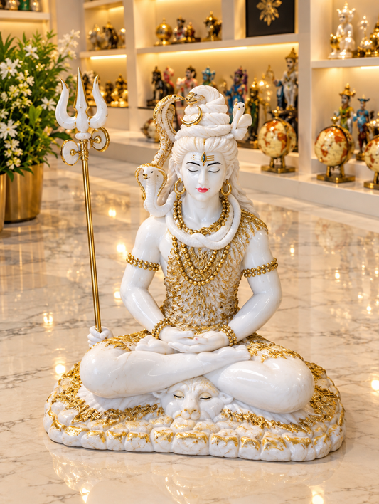 Lord Shiva idol in deep meditation (Dhyan Mudra)