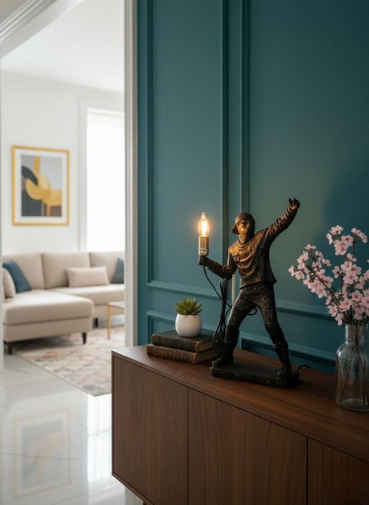 Man with lamp articles