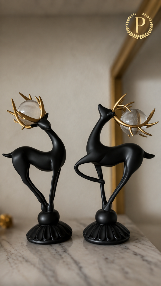 Set of Black deer art effect