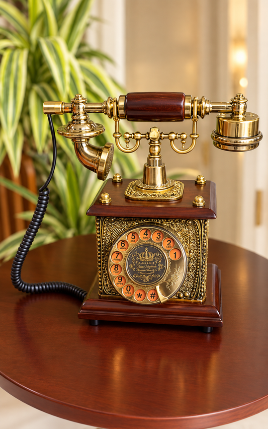 vintage reproduction square box landline telephone