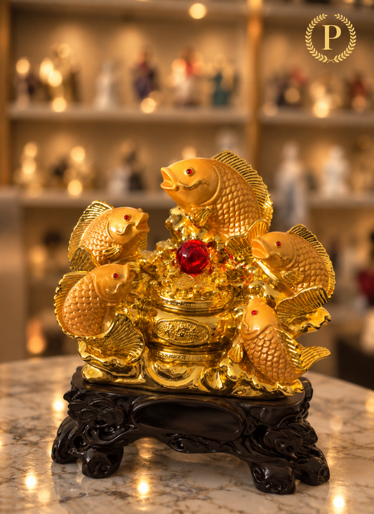 Lucky golden fishes