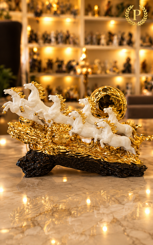 7 Running Horses Statue,