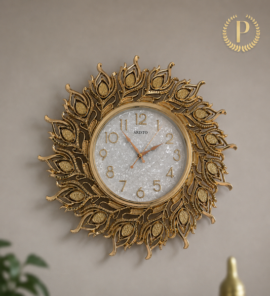 Golden sun inspired clock