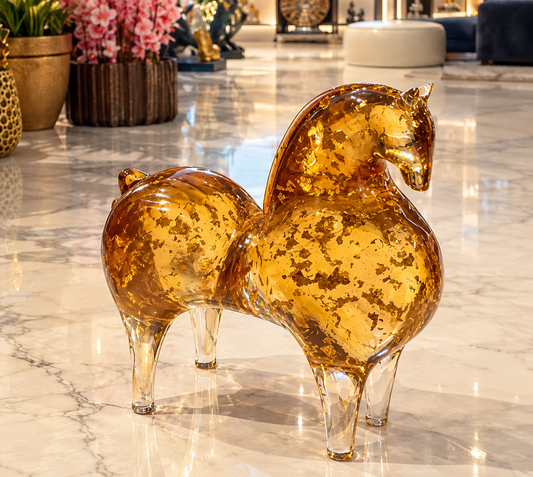 abstract art glass horse sculpture