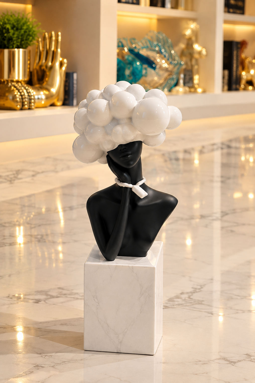 modern surrealist female bust sculpture