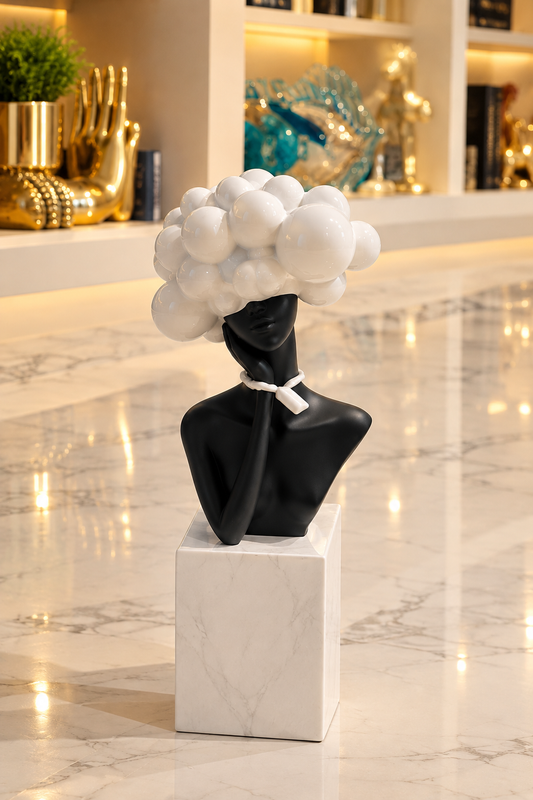 modern surrealist female bust sculpture