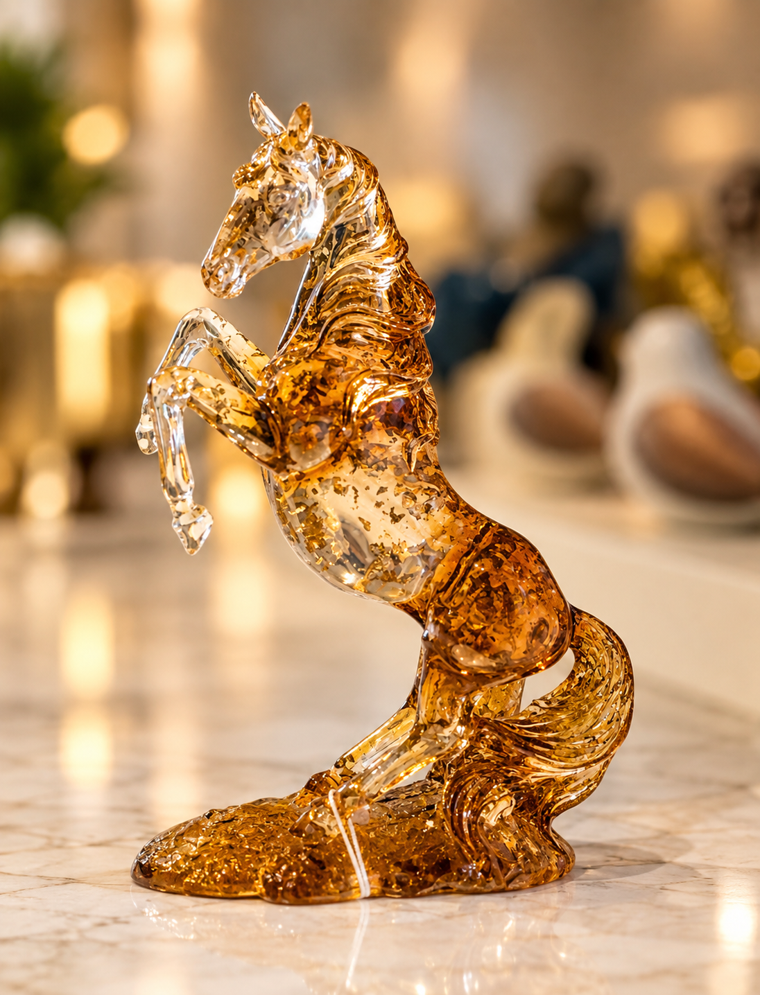 DARMOMOON Acrylic Rearing Horse Figurine