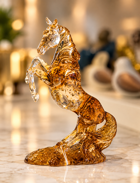 DARMOMOON Acrylic Rearing Horse Figurine