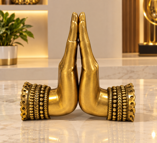 Namaste Mudra Golden Hands Tabletop Ornament