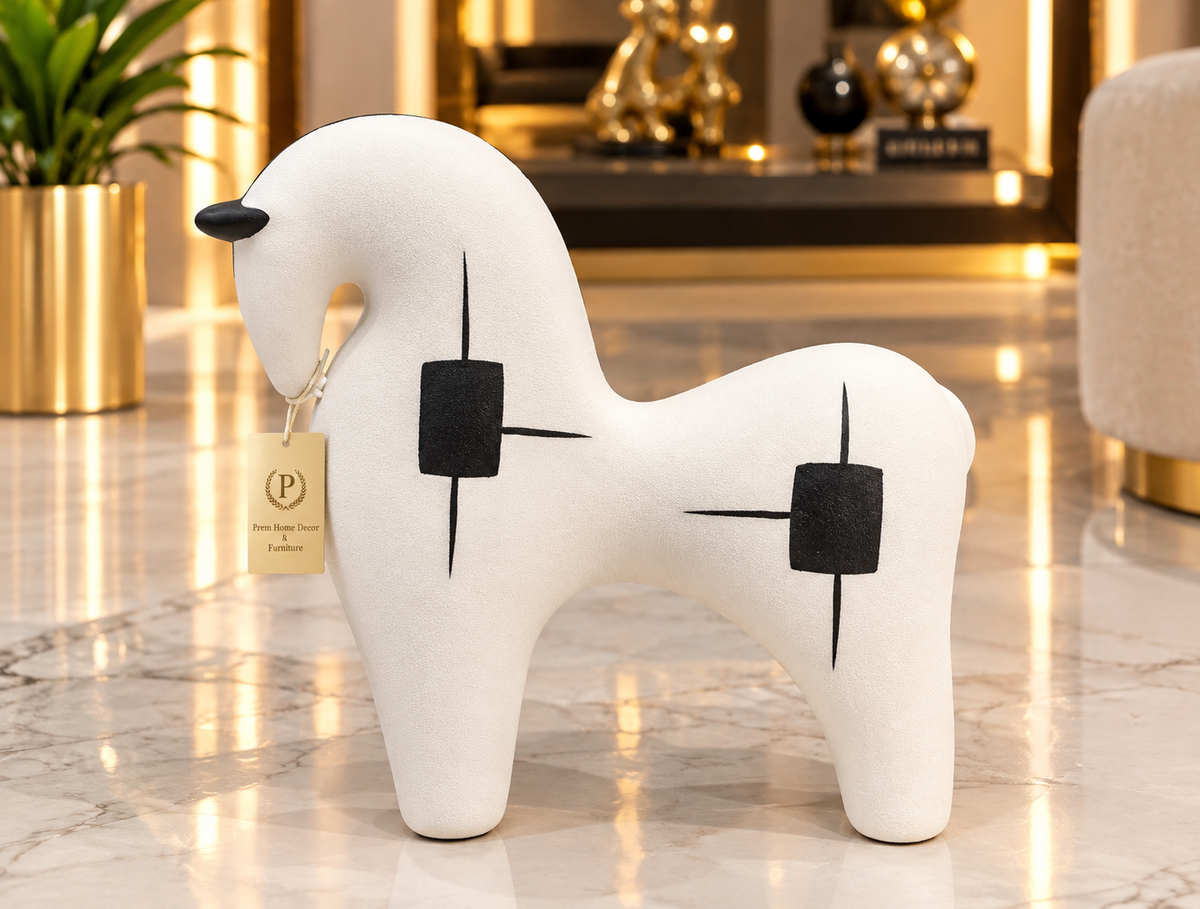 Luxury Nordic Abstract Horse Ceramic-Textured Figurine
