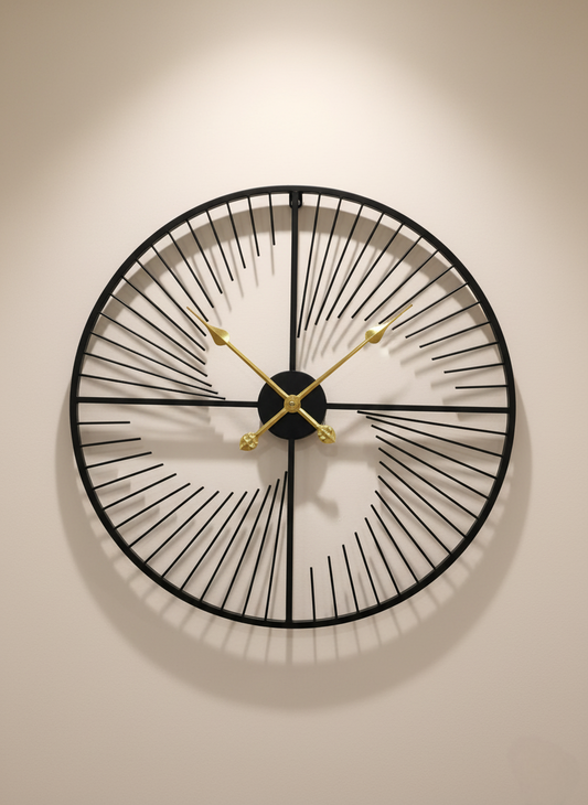 Golden Axis – Designer Minimal Metal Wall Clock