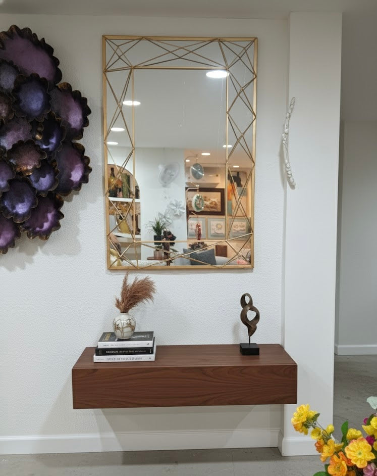 Auric Lattice – Geometric Wall Mirror