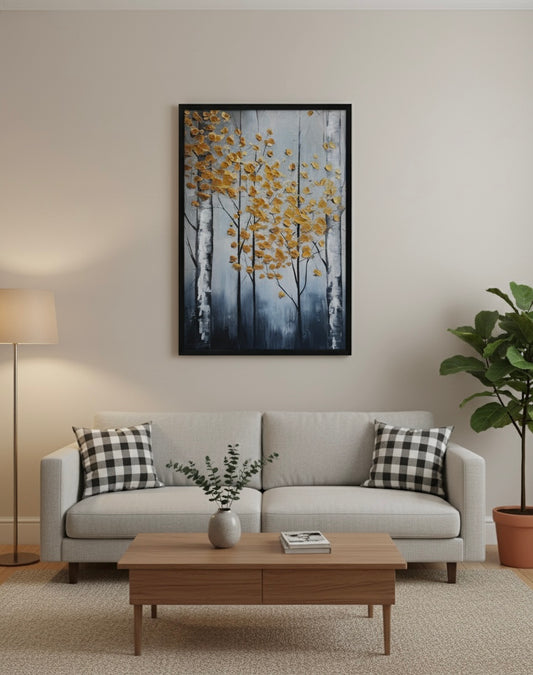 Golden Birch – Autumn Forest Canvas Print