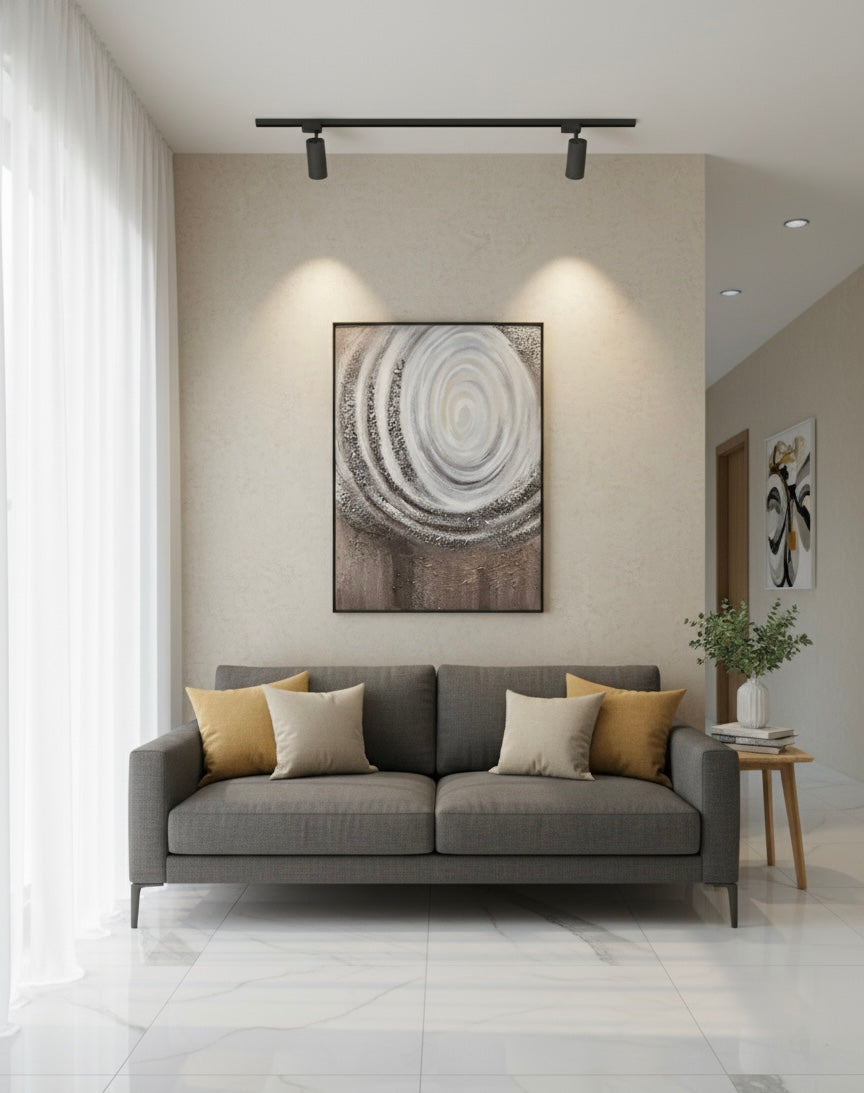 Ethereal Swirl – Modern Abstract Canvas with aluminium profile