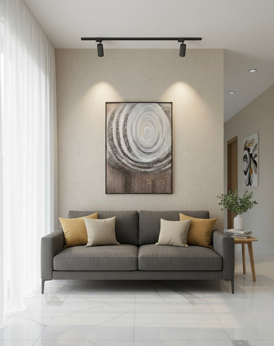 Ethereal Swirl – Modern Abstract Canvas with aluminium profile