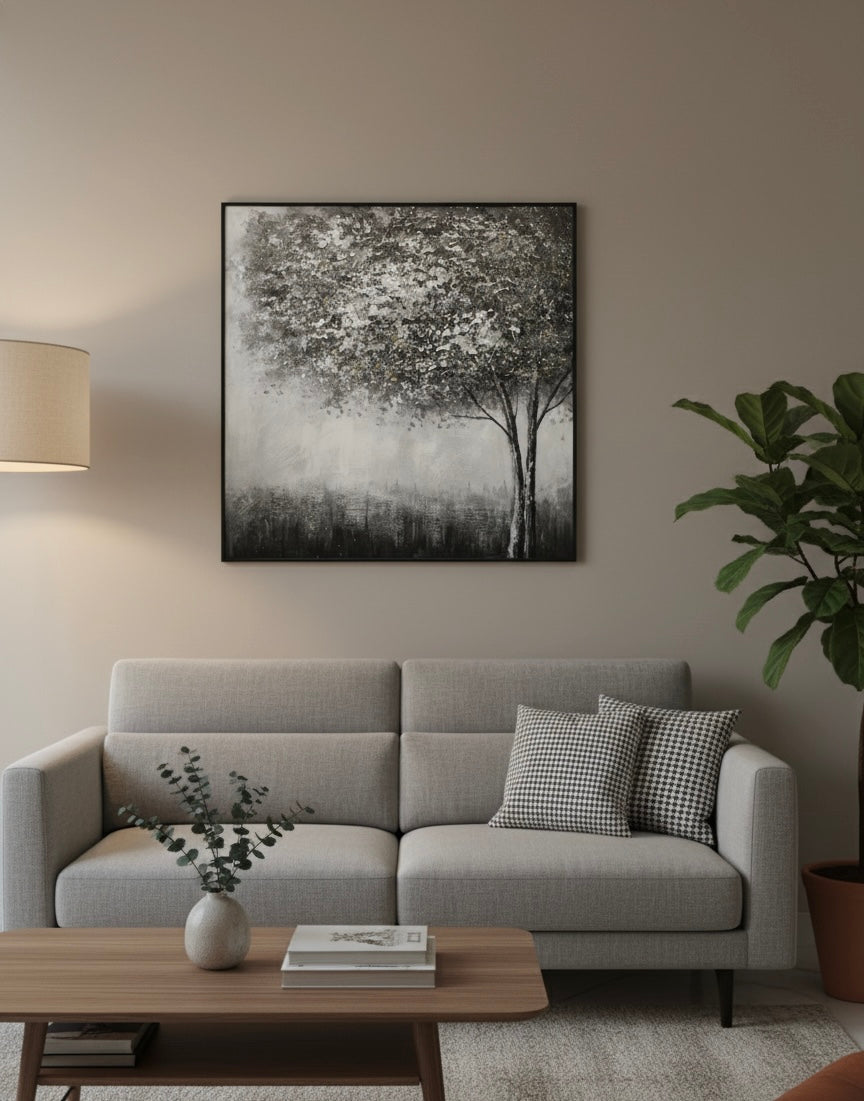 Whispering Solitude – Monochrome Tree Art