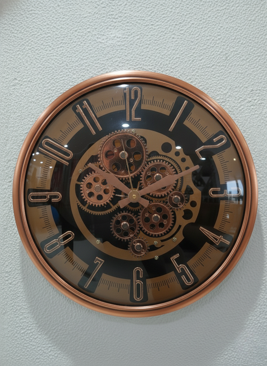 Copper Chrono – Industrial Gear Design Wall Clock with working gear