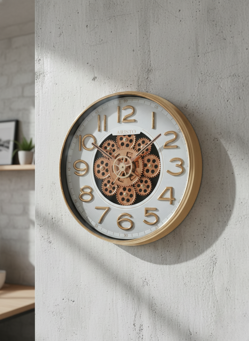 Aristo GearMotion – Luxury Mechanical Wall Clock with working gear