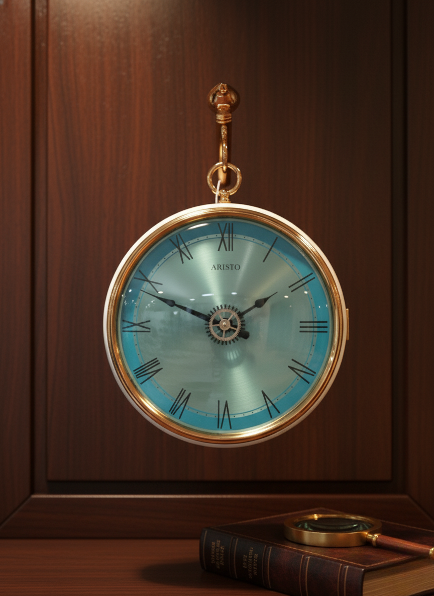 Aristo Aqua Classic – Vintage Hanging Wall Clock both sided with working gear