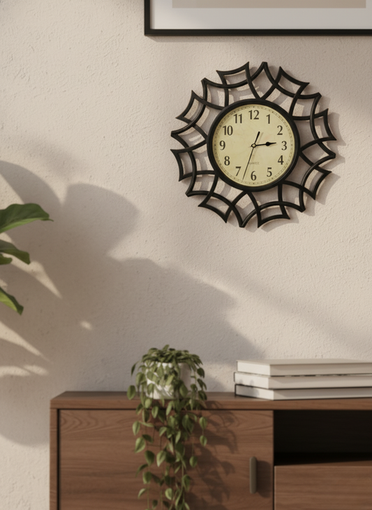 Black Wave – Modern Aesthetic Wall Clock