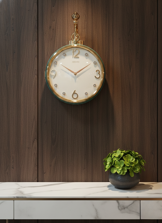 Golden Aura – Luxury Designer Wall Clock BOTH SIDE