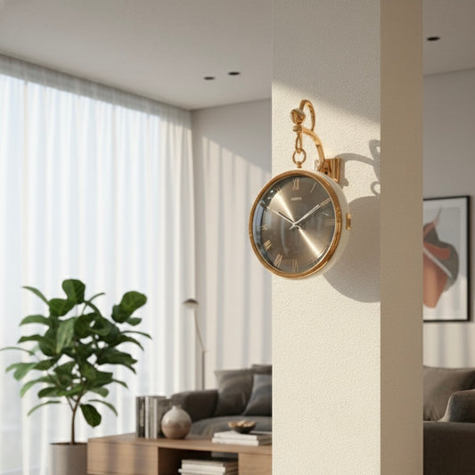Golden Eclipse – Contemporary Wall Clock BOTH SIDED