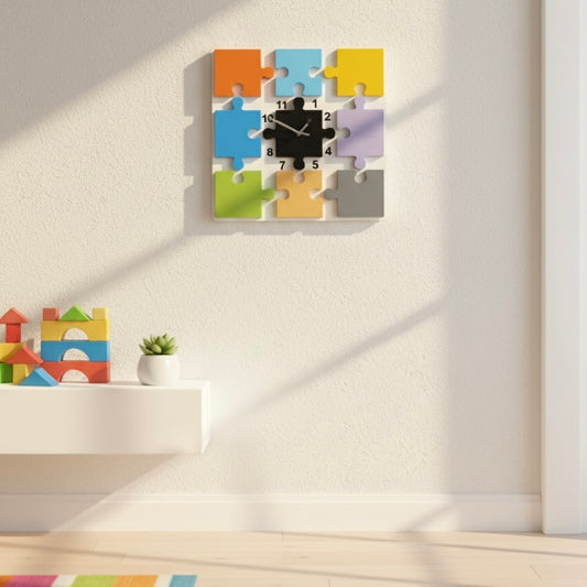 Jigsaw Joy – Vibrant Kids Room Clock