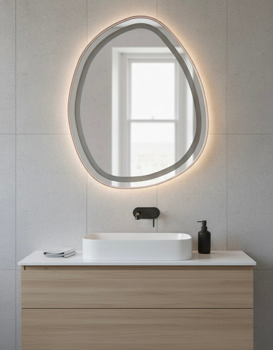 TearaGlow – Teardrop LED Wall Mirror WITH SENSOR WITH TRIPLE LIGHT AND ALUMINIUM PROFILE