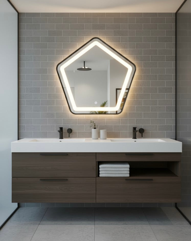 TearaGlow – Teardrop LED Wall Mirror WITH SENSOR WITH TRIPLE LIGHT AND ALUMINIUM PROFILE