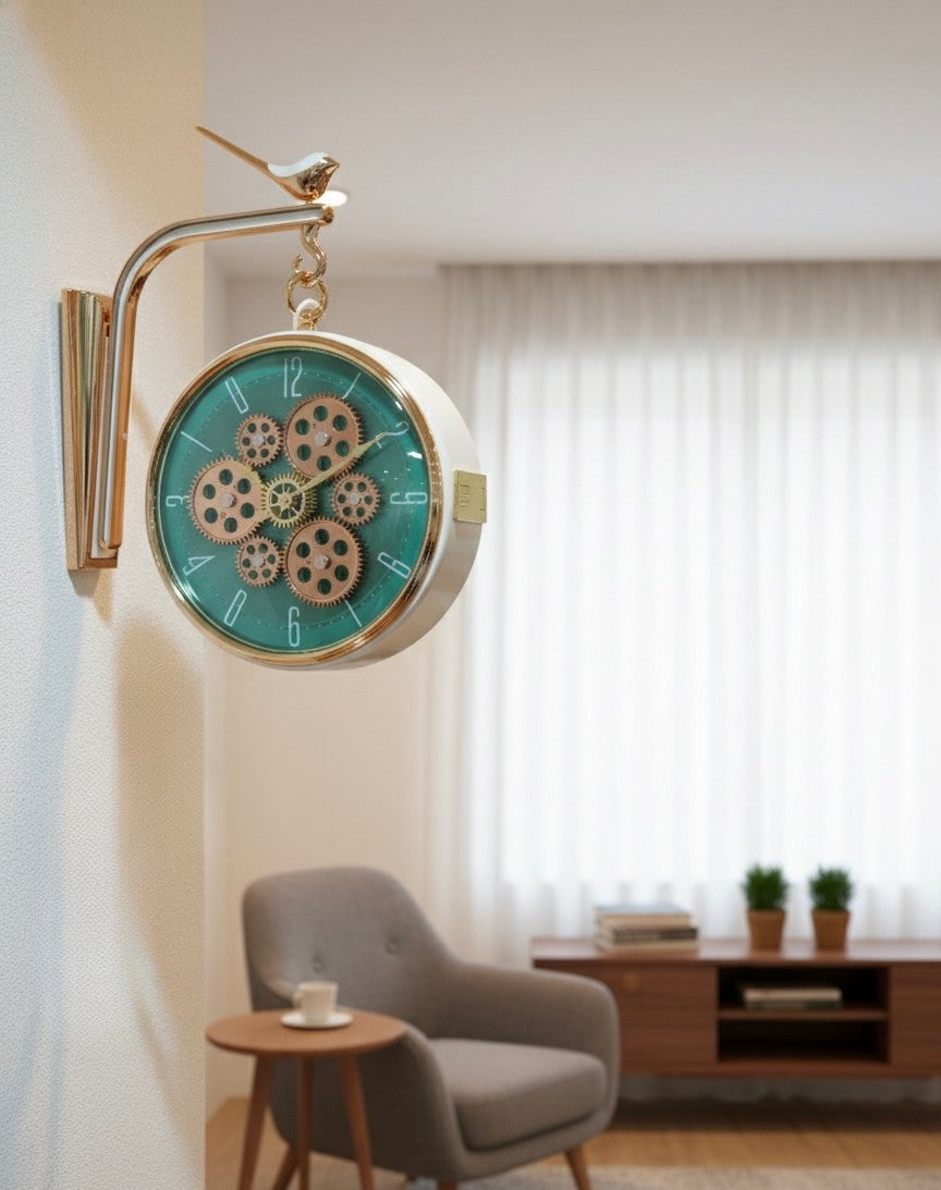 Working Gear – Modern Hanging Wall Clock Both Side